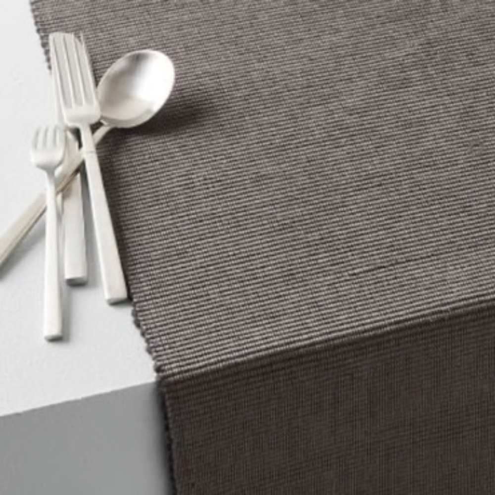 WEST ELM Riviera Slate Grey Textured Table Runner Long 84" x 14"
